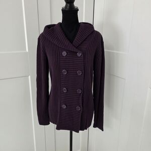 Women's Purple Double-Breasted Hoodie